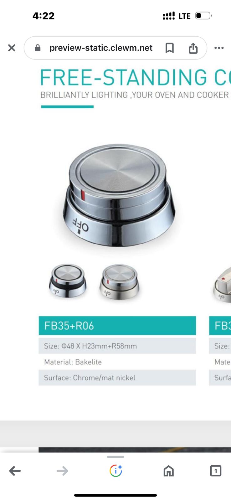 Free standing cooker knobs 6